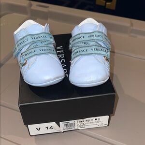 Versace Light Blue Baby Walker Shoes